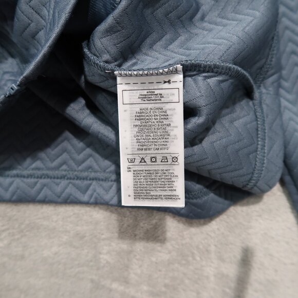 Adidas Jacket Women L Blue Textured Layer Jacket Full Zip Embroidery Golf Gym - Picture 14 of 16